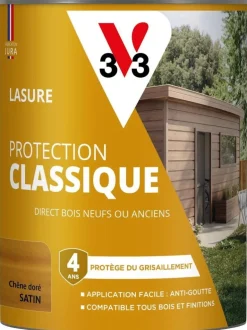 Lasure bois extérieur protection classique chêne dore 0,75L