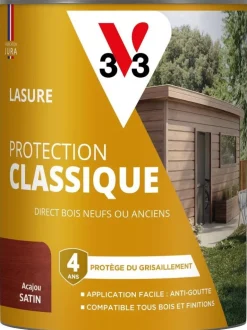 Lasure bois extérieur protection classique acajou 0,75L V33