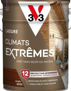 Lasure extérieure Climats Extrêmes 12 ans acajou 2,5L V33