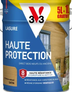 Lasure haute protection biosourcée chêne naturel 6L V33