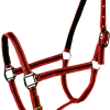 Licol doublé cuir cheval rouge noir PASSIONAL
