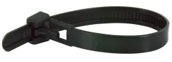 Lien serrage desserrage L.200mm plastique noir x10
