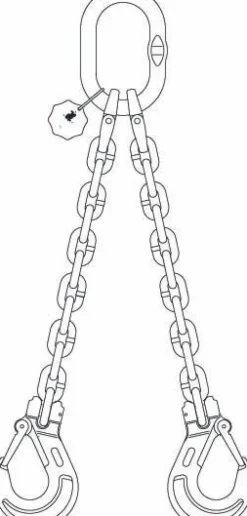 Élingue chaîne 2 brins ajustable 2,8T 2m grade 80