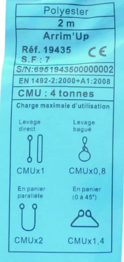 Élingue ronde sans fin 4T 2m gris