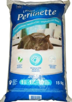 Litière de silice pour chats sensibles 15kg Perlinette
