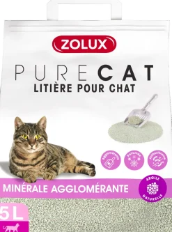 Litière minérale agglomérante Purecat parfumée 5L ZOLUX