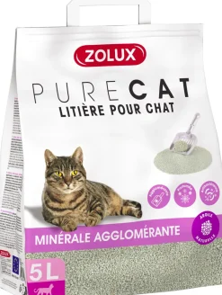 Litière minérale agglomérante Purecat parfumée 5L ZOLUX