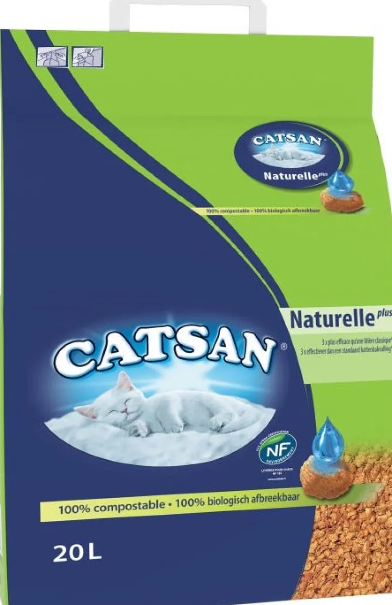 Litière minérale Naturelle Plus pour chat 20L CATSAN