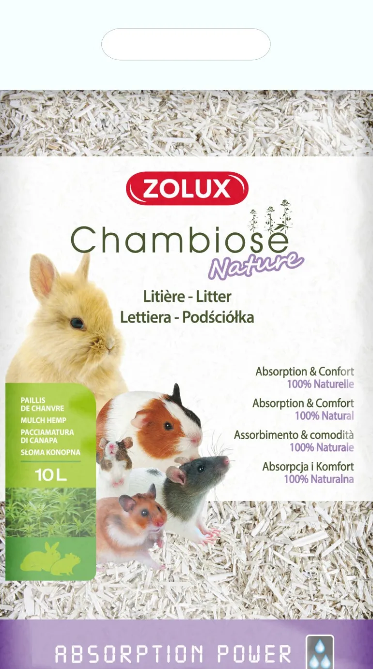 Litière végétale 100% naturelle chanvre rongeur 10L