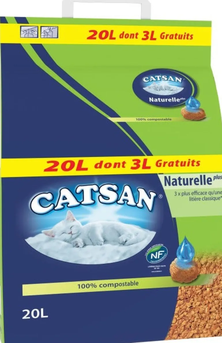 Litière vétégale Naturelle Plus 20L (dont 3L offerts) CATSAN