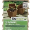 Lot de 12 godets biodégradables carrés de 8 cm
