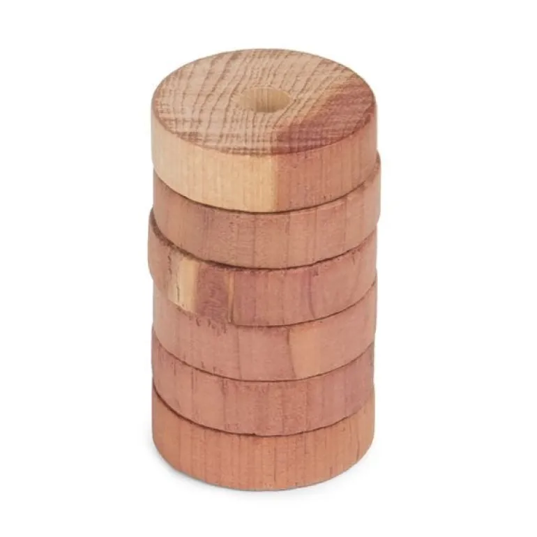 Lot de 6 anneaux en cèdre antimites Cedar