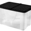 Lot de 3 box 60L noir avec couvercle