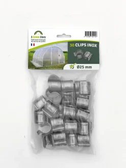 Lot de 30 clips inox de fixation pour serre Ø25 mm