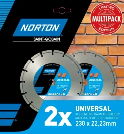 Lot de 2 disques diamant 230 mm Universal NORTON