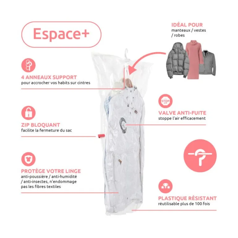 Lot de 2 sacs Compactor sous vide Espace +