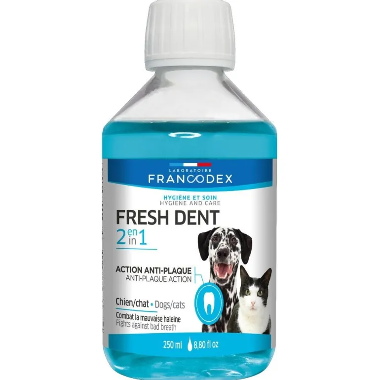 Lotion Fresh dent 2 en 1 pour chien et chat 250 ml FRANCODEX