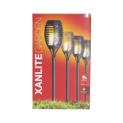 Lot 4 mini piquets sol LED IP44 effet flamme auto 8h 2700k