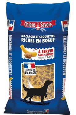 Macaroni et croquettes boeuf 12,5 kg Chiens de Savoie