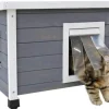Maison pour chat Rustica gris et blanc 57x45x42 cm