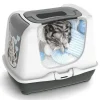 Maison de toilette Kitty gris/blanc