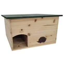 Maison en bois verte pour hérisson L49xP36,5xH29 cm