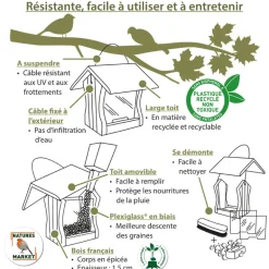 Mangeoire Miam pour graines verte NATURES MARKET