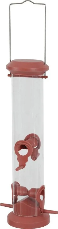 Mangeoire silo en plastique 4 perchoirs rouge ZOLUX