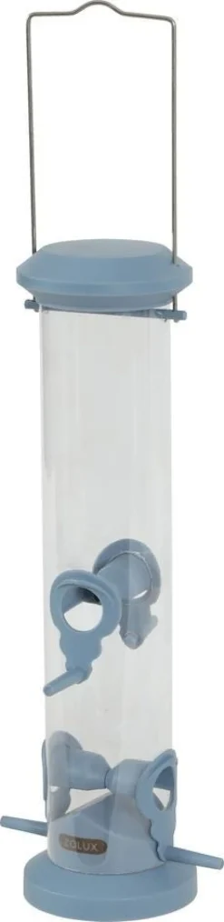 Mangeoire silo en plastique 4 perchoirs bleu ZOLUX
