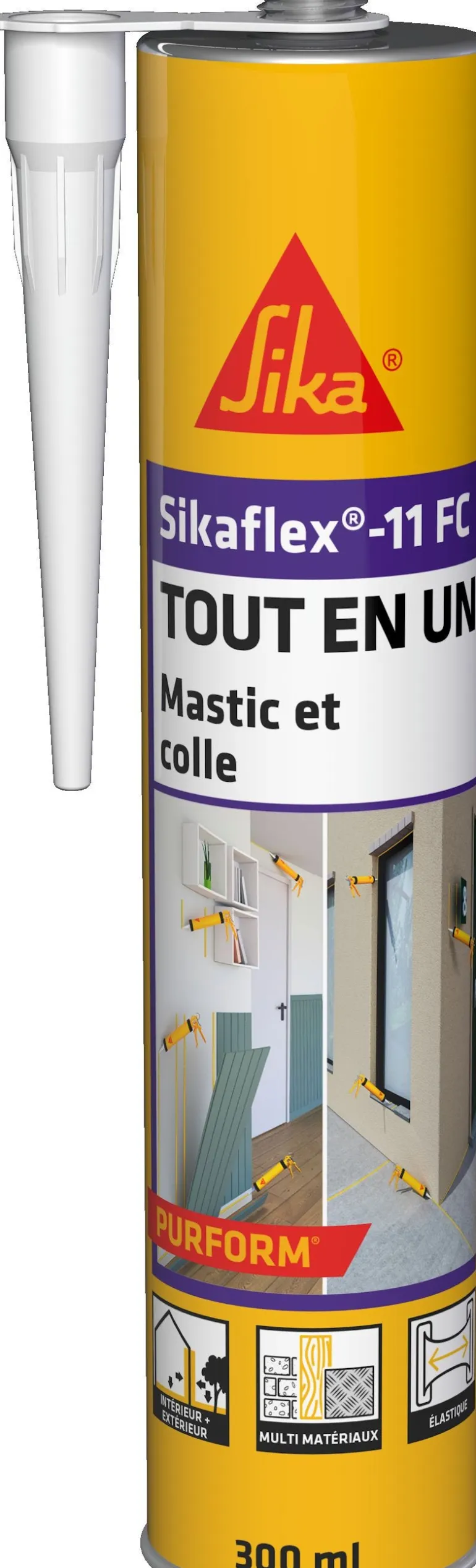 Mastic colle Sikaflex -11 FC Tout en un blanc - 300ml