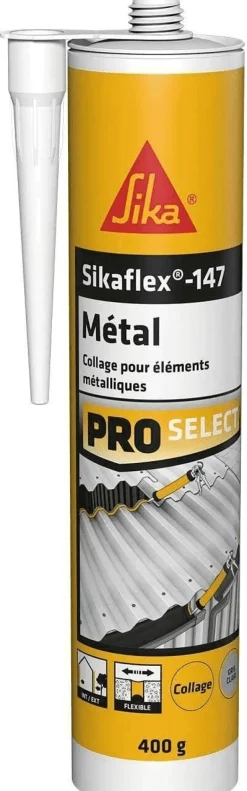Mastic colle Sikaflex -147 Métal gris clair - 400g