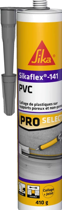 Mastic colle Sikaflex -141 PVC gris - 410g