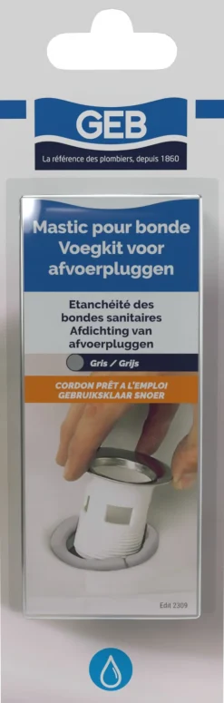 Mastic d'étanchéité pour bonde cordon de 43 cm gris GEB
