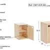 Meuble Dinamic vertical 1 Porte pin massif