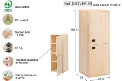 Meuble Dinamic vertical 2 portes pin massif