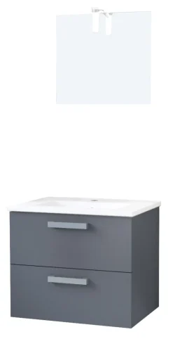 Meuble salle de bain à suspendre Smart 2 tiroirs 60cm gris