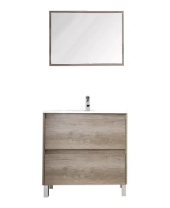 Meuble de salle de bains Dahlia coloris bois brun ONDEE