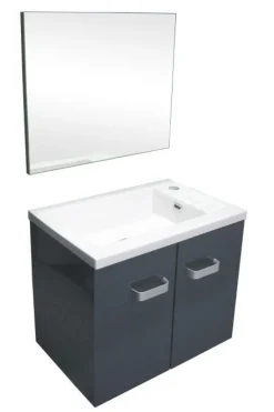 Meuble lave mains à suspendre Epice 50 cm gris ONDEE