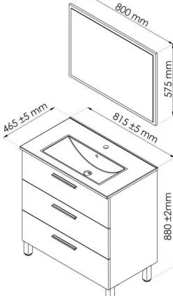 Meuble à poser Pallas 80 cm blanc ONDEE