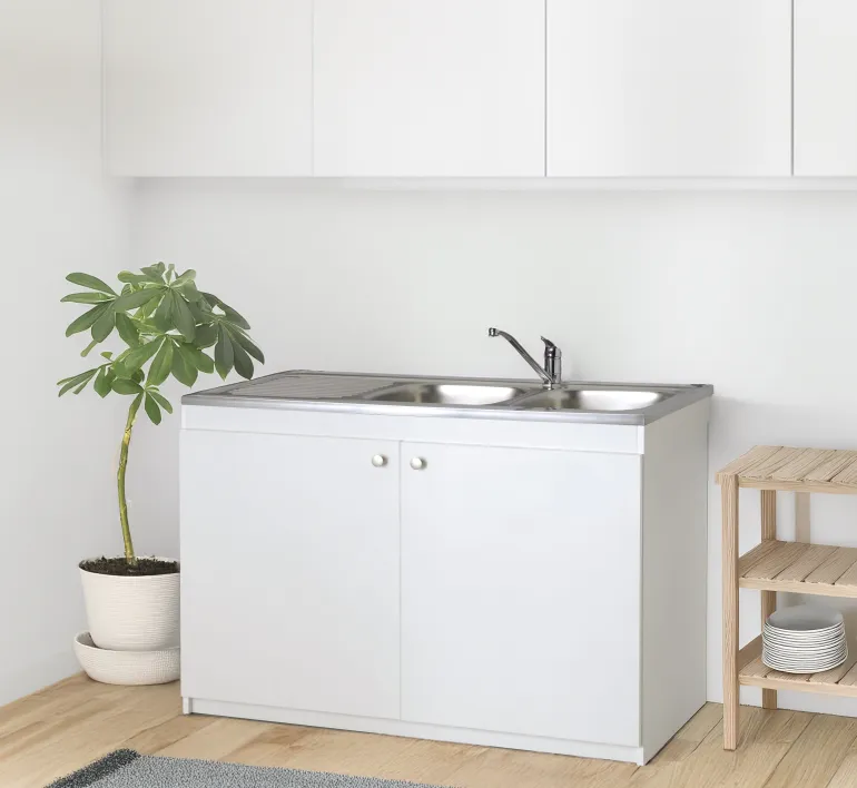 Meuble sous évier blanc 2 portes largeur 120 cm