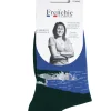 Mi-chaussette Bayeux femme azur motif falaise 36/41