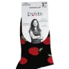 Mi-chaussette Louviers femme noir motif pommes 36/41
