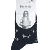 Mi-chaussette Bernay femme marine motif vaches 36/41