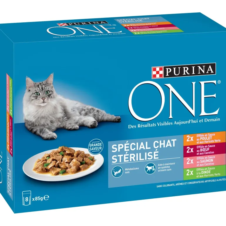 Émincé pour chat stérilisé 4 variétés 8x85g