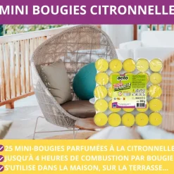 Mini bougie citronnelle x25 ACTO