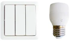 Mini douille sans fil - E27 + interrupteur 3 façades