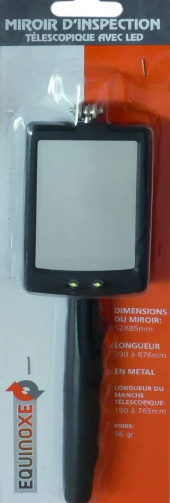 Miroir d'inspection télescopique 290 à 876mm avec LED