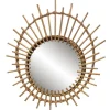 Miroir oeil en rotin rond 55x41 cm