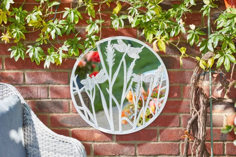 Miroir décoratif Libellules 50cm blanc