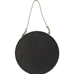 Miroir rond avec corde Ø50cm noir